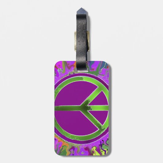 SUPER Groovy Peace Sign Bagagelabel (Achterkant verticaal)