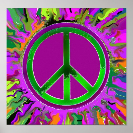 SUPER Groovy Peace Sign Poster (Voorkant)