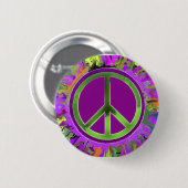 SUPER Groovy Peace Sign Ronde Button 5,7 Cm (Voorkant /achterkant)