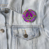 SUPER Groovy Peace Sign Ronde Button 5,7 Cm (In situ)