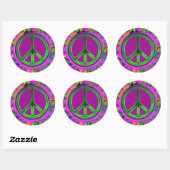 SUPER Groovy Peace Sign Ronde Sticker (Vel)