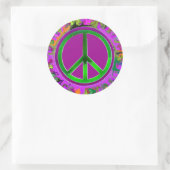 SUPER Groovy Peace Sign Ronde Sticker (Tas)