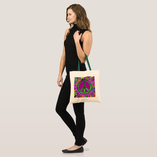 SUPER Groovy Peace Sign Tote Bag (Voorkant (model))