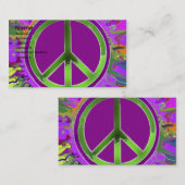 SUPER Groovy Peace Sign Visitekaartje (Voorkant / Achterkant)