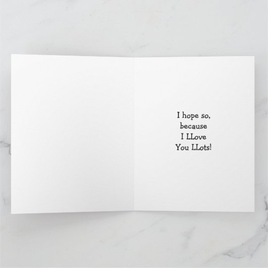 Super Grote Lama, wees mijn Valentijn? Ik hou heel Kaart (Binnen)