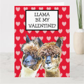 Super Grote Lama Wees mijn Valentijn? Ik hou super Kaart (Voorkant)