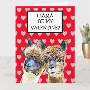 Super Grote Lama Wees mijn Valentijn? Ik hou super Kaart