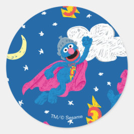 Super Grover 2.0 Nachtelijke Hemelpatroon Ronde Sticker