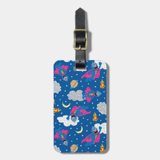 Super Grover 2.0 Night Sky Patroon Bagagelabel (Voorkant verticaal)