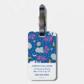 Super Grover 2.0 Night Sky Patroon Bagagelabel (Achterkant verticaal)