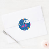 Super Grover 2.0 Night Sky Patroon Ronde Sticker (Envelop)