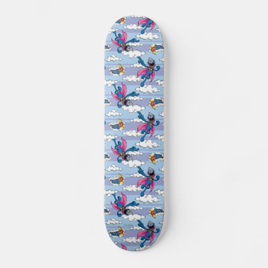 Super Grover Comic Striped Blue Patroon Persoonlijk Skateboard (Voorkant)