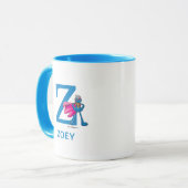 Super Grover Jouw naam en monogram Z toevoegen Mok (Voorkant links)