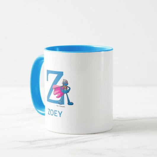 Super Grover Jouw naam en monogram Z toevoegen Mok (Voorkant links)