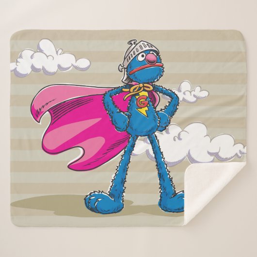 Super Grover Sherpa Deken (Voorkant (horizontaal))