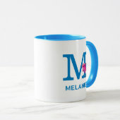 Super Grover Voeg Jouw naam & Monogram M Mok (Voorkant rechts)