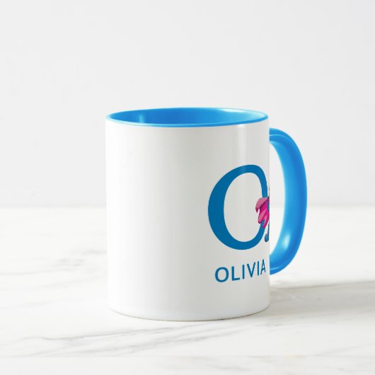 Super Grover Voeg Jouw naam & Monogram O Mok (Voorkant rechts)