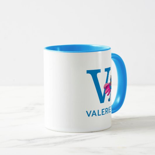 Super Grover Voeg Jouw naam & Monogram V Mok (Voorkant rechts)