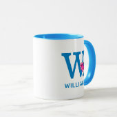 Super Grover Voeg Jouw naam & Monogram W Mok (Voorkant rechts)