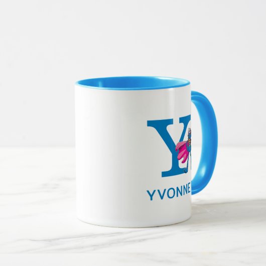 Super Grover Voeg Jouw naam & Monogram Y Mok (Voorkant rechts)