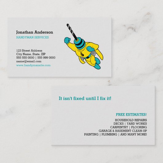 Super Handyman binnenlandse reparaties Visitekaartje (Voorkant / Achterkant)