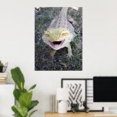 Super Happy Bearded Dragon Poster (Thuiskantoor)
