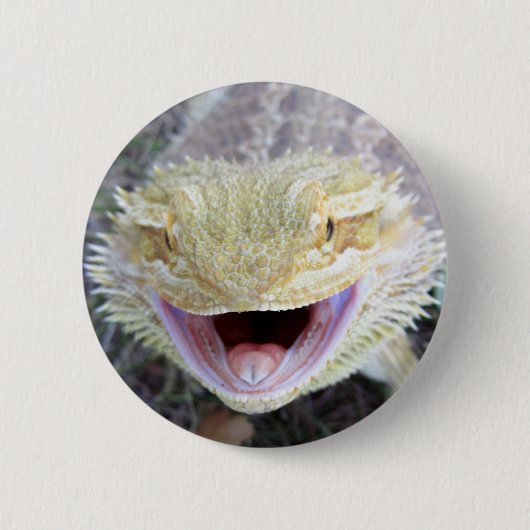 Super Happy Bearded Dragon Ronde Button 5,7 Cm (Voorkant)