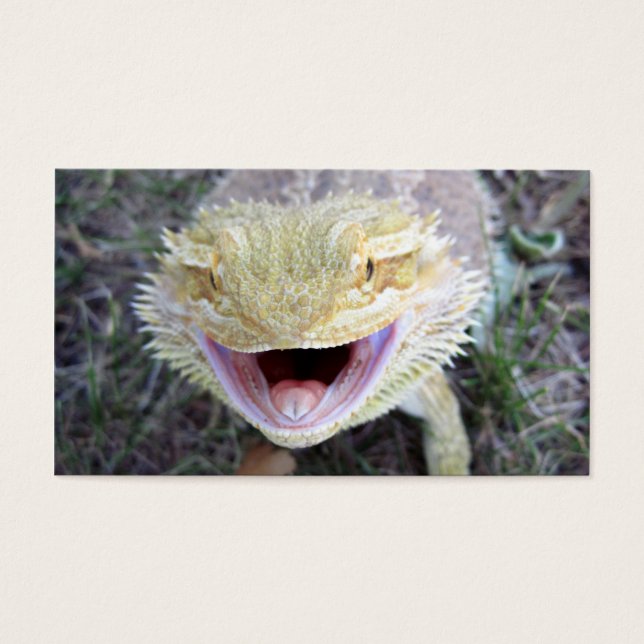 Super Happy Bearded Dragon Visitekaartje (Voorkant)