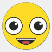 Super Happy Face Ronde Sticker (Voorkant)