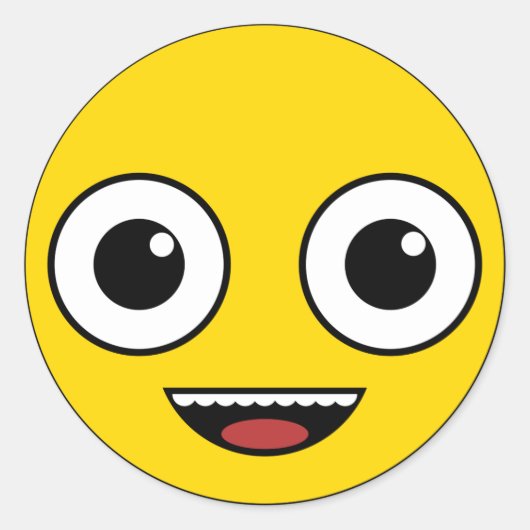 Super Happy Face Ronde Sticker (Voorkant)