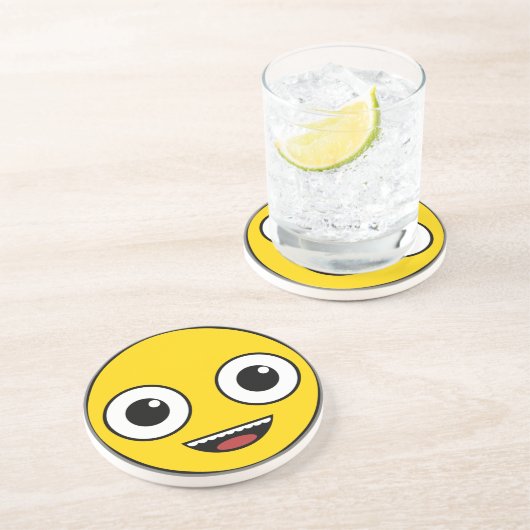 Super Happy Face Zandsteen Onderzetter (Zijkant)