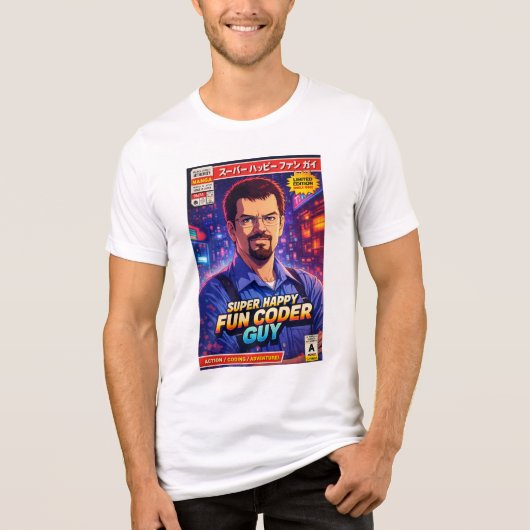 Super Happy Fun Coder Guy Cover Art No. One Tri-Blend Shirt (Voorkant)