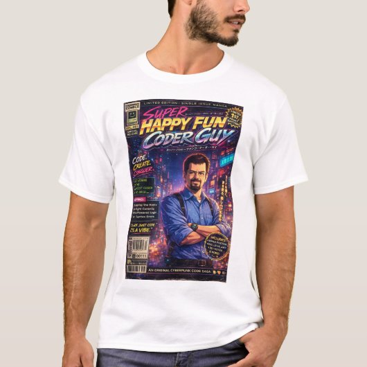 Super Happy Fun Coder Guy Cover Art No. Two T-shirt (Voorkant)