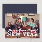 Super Happy Nieuwjaar Fotokaart Feestdagenkaart (Voorkant / Achterkant)
