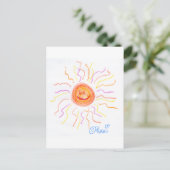 Super Happy Sun Briefkaart (Staand voorkant)