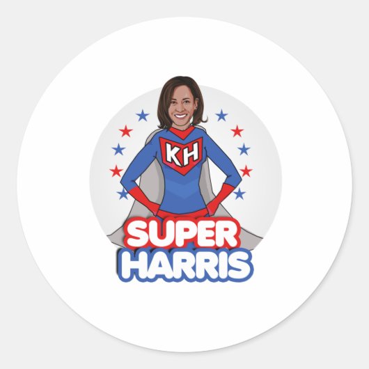 SUPER HARRIS RONDE STICKER (Voorkant)