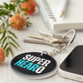 Super Hearo - Deaf / Cochlear Implant Warrior Sleutelhanger (Voorkant Rechts)
