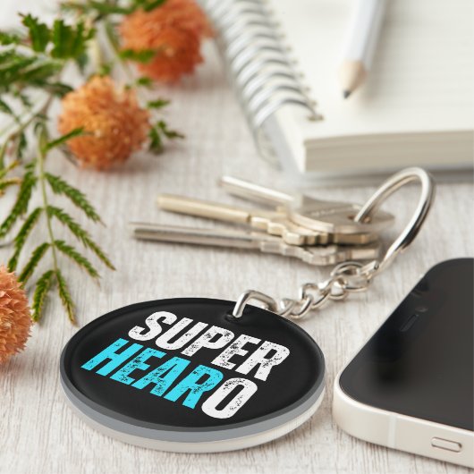 Super Hearo - Deaf / Cochlear Implant Warrior Sleutelhanger (Voorkant Rechts)