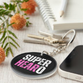 Super Hearo - Deaf / Cochlear Implant Warrior Sleutelhanger (Voorkant Rechts)