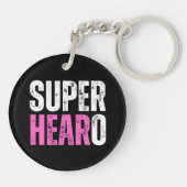 Super Hearo - Deaf / Cochlear Implant Warrior Sleutelhanger (Achterkant)