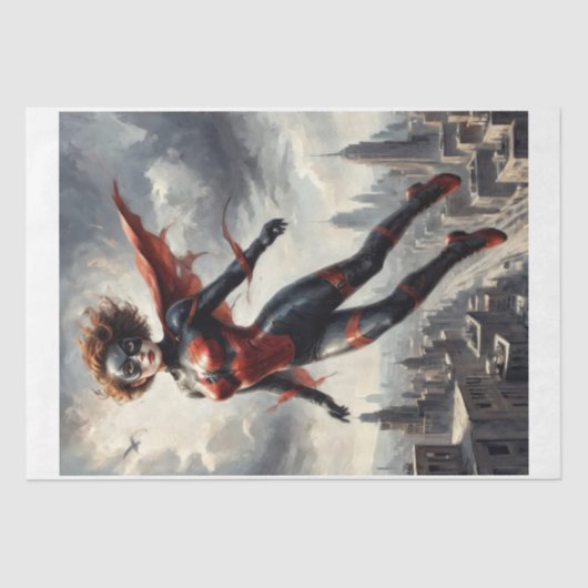 Super held moeder in 1950 strips tissuepapier (Voorkant)