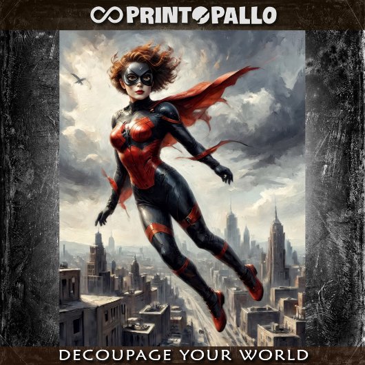 Super held moeder in 1950 strips tissuepapier