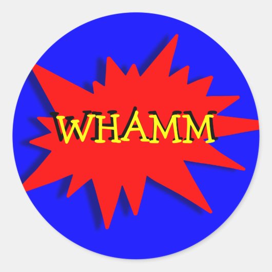 Super-held Party Thema Rood Blauw Ronde Sticker (Voorkant)