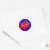 Super-held Party Thema Rood Blauw Ronde Sticker (Envelop)