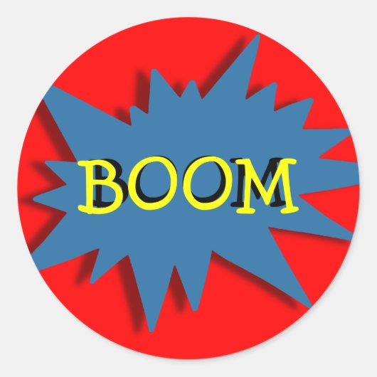 Super-held Party Thema Rood Blauw Ronde Sticker (Voorkant)