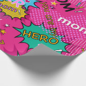 Super Helden Moeder Strip Cadeaupapier (Hoek)