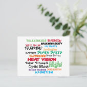 Super helden super bevoegdheden briefkaart (Staand voorkant)