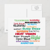 Super helden super bevoegdheden briefkaart (Voorkant / Achterkant)