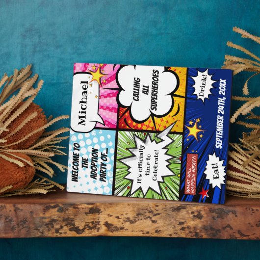 Super Hero Adoption Party Welkomstteken Fotoplaat (Zijkant)