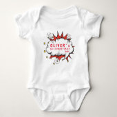 Super Hero Baby`s Eerste Kerst Comic  Romper (Voorkant)